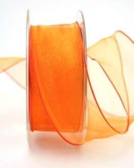 Organzaband orange, 40 mm, mit Drahtkante - sonderangebot, organzaband, organzaband-mit-drahtkante, organzaband-einfarbig, 50-rabatt