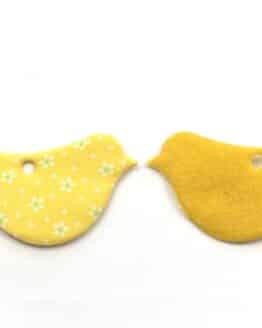 Dekovogel, gelb, 70 mm, 20 Stück - accessoires, geschenkanhaenger