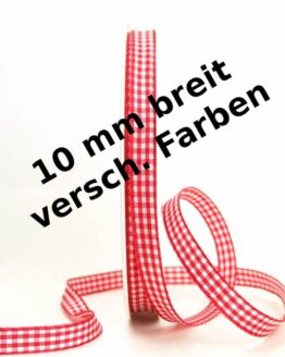 Vichy-Karo-Band, 10 mm breit, 50 m Rolle - karoband-2, geschenkband-kariert, karoband