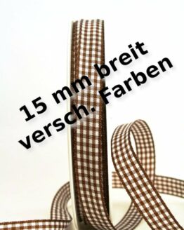 Vichy-Karo-Band, 15 mm breit, 50 m Rolle - geschenkband-kariert, karoband, karoband-2
