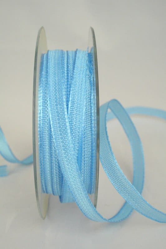 Schmales Dekoband mit Struktur, hellblau, 10 mm breit - dekoband