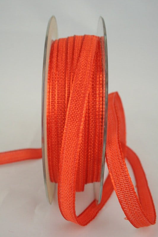 Schmales Dekoband mit Struktur, orange, 10 mm breit - sonderangebot, dekoband