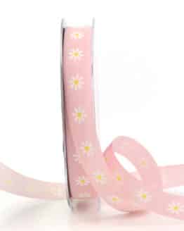 Dekoband Blümchen, rosa, 15 mm breit - geschenkband, geschenkband-gemustert
