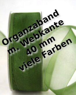 Organzaband 40 mm breit, mit Webkante - webkante, organzaband, organzaband-einfarbig