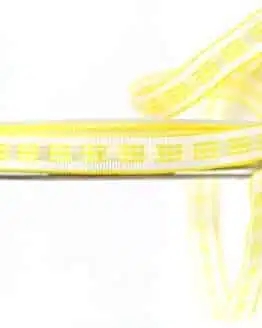 Dekoband Rips-/Satin, gelb-weiß, 15 mm breit - geschenkband-gemustert, dekoband