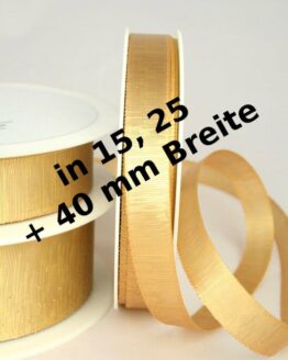 Goldenes Dekoband in 15, 25 und 40 mm, ohne Drahtkante - weihnachtsband-2, weihnachtsbaender, geschenkband-weihnachten-dauersortiment, weihnachtsband
