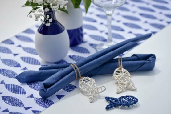 Rattan-Fische, blau, 4 Stück Packung - geschenkband-fuer-anlaesse, kommunion-konfirmation, anlasse