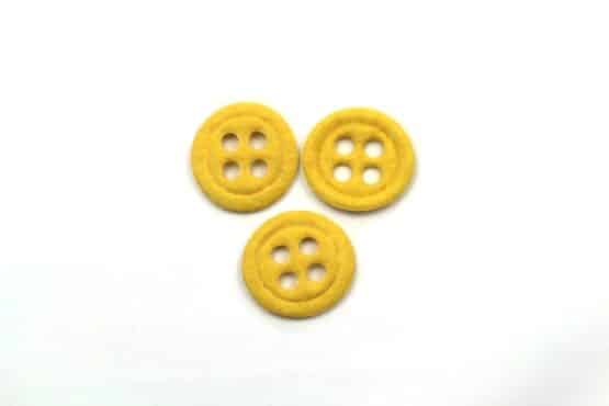 Dekoknöpfe aus Filz, gelb, ca. 32 mm, 20 Stück - accessoires
