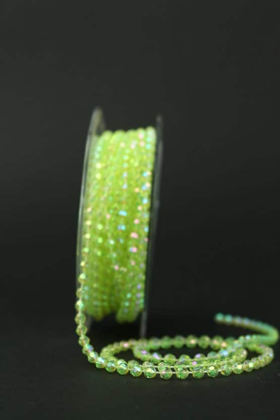 Perlenkette grün-irisé, 4 mm - dekogirlande