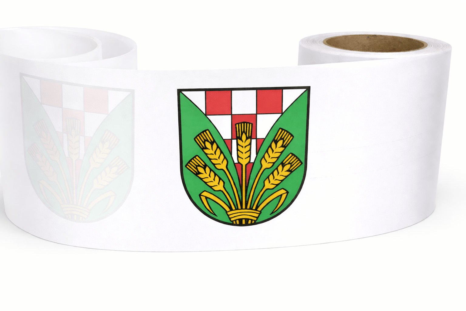 Eröffnungsband mit Logo / Text bedruckt, 4c Digitaldruck, festes Stoffband, 10 cm breit - eroeffnungsband, personalisierte-baender