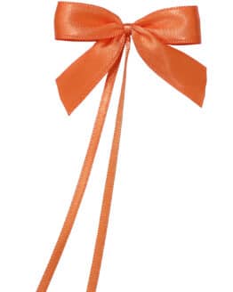 Schleife mit Bindeband, Satinband aus recyceltem PET 15mm breit, orange