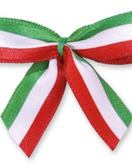 Fertigschleife aus 25 mm Satinband, Italien, mit Befestigungsclip