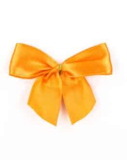 Fertigschleife aus 25 mm Satinband, orange, mit Klebepunkt - geschenkverpackung, fertigschleifen