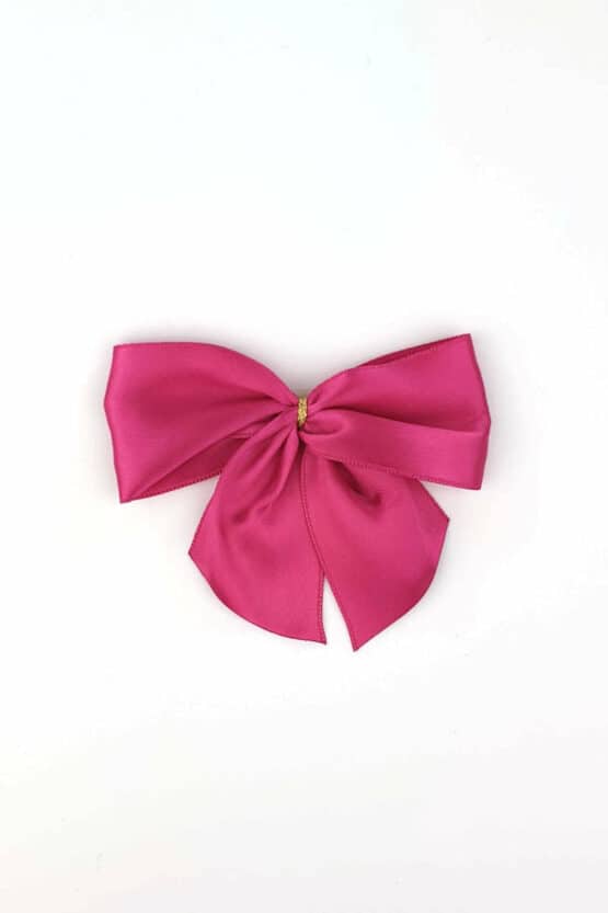 Fertigschleife aus 40 mm Satinband, pink, mit Clip - geschenkverpackung, fertigschleifen