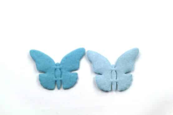 Filz-Schmetterling, hellblau, 52 mm, 20 Stück - geschenkanhaenger, accessoires