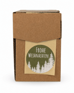 Geschenkaufkleber Frohe Weihnachten – rund tannengrün/weiß 250 Klebeetiketten für Geschenke