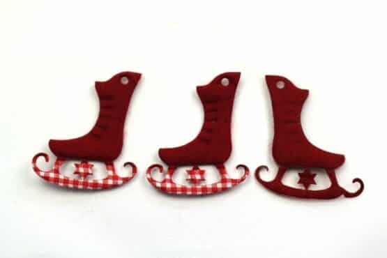 Geschenkanhänger Schlittschuh, rot, 45 mm, 20 Stück - accessoires, geschenkanhaenger