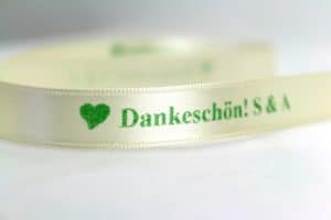 Geschenkband Dankeschoen - 15 mm Satinband -