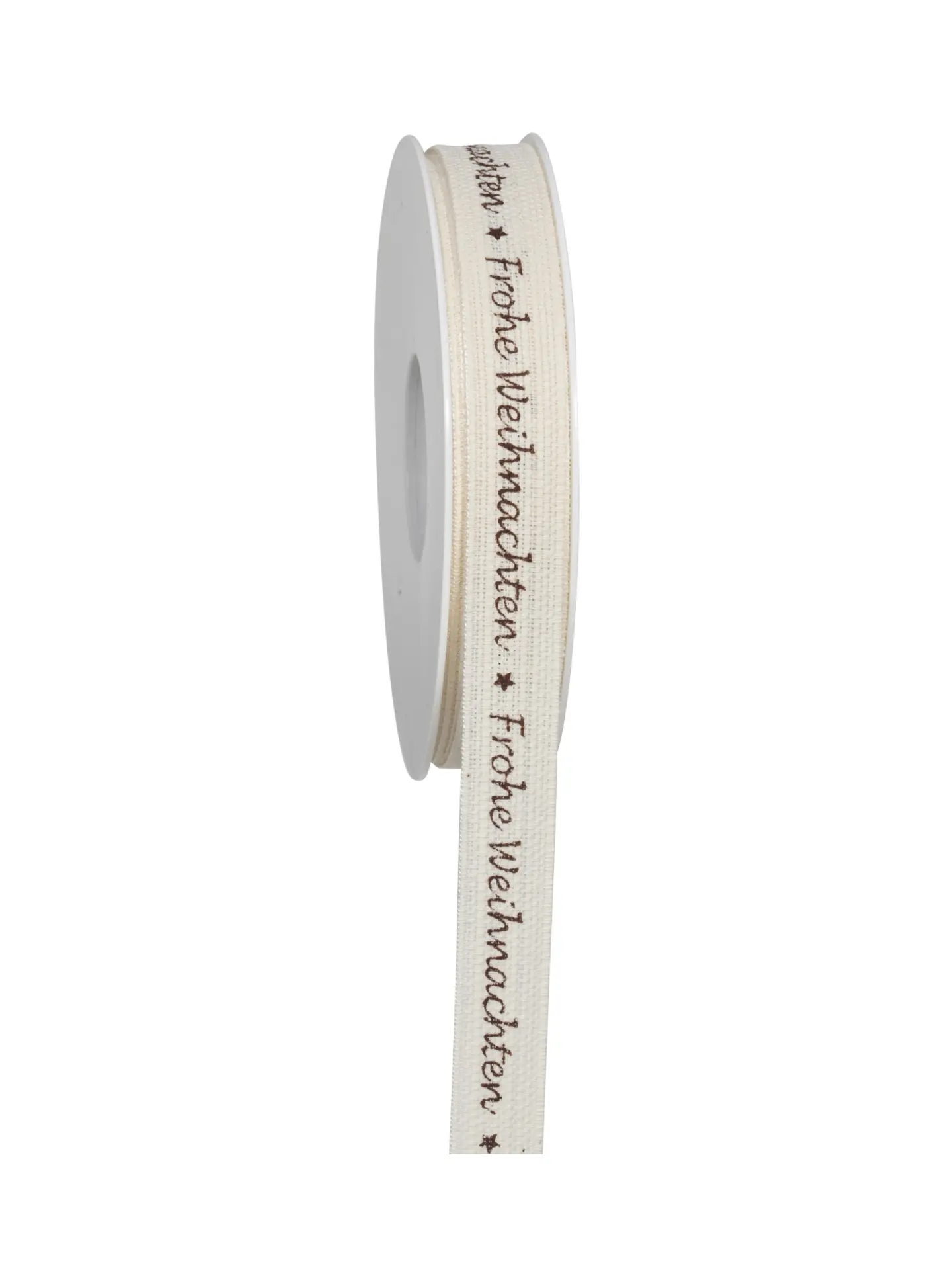 Geschenkband Frohe Weihnachten creme-braun 896271507020 Geschenkband Frohe Weihnachten creme-braun 896271507020