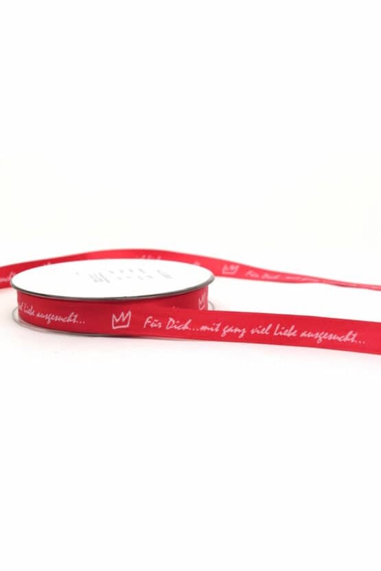Geschenkband Für Dich, rot, 15 mm breit - gluck, muttertag, anlasse, satinband, hochzeit, valentinstag, geschenkband-fuer-anlaesse