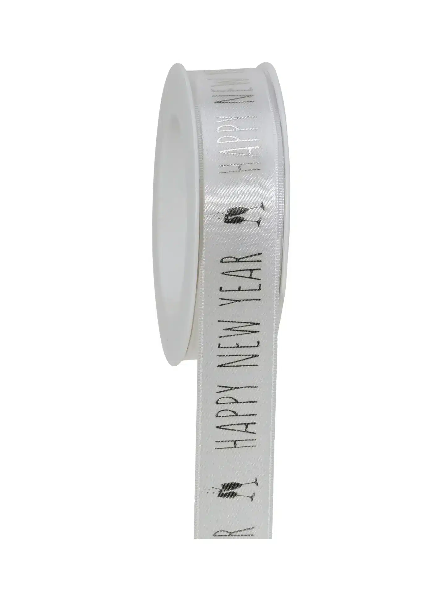 Geschenkband New Year's Eve - weiss-silber - 25mm - 18m - 881802500118