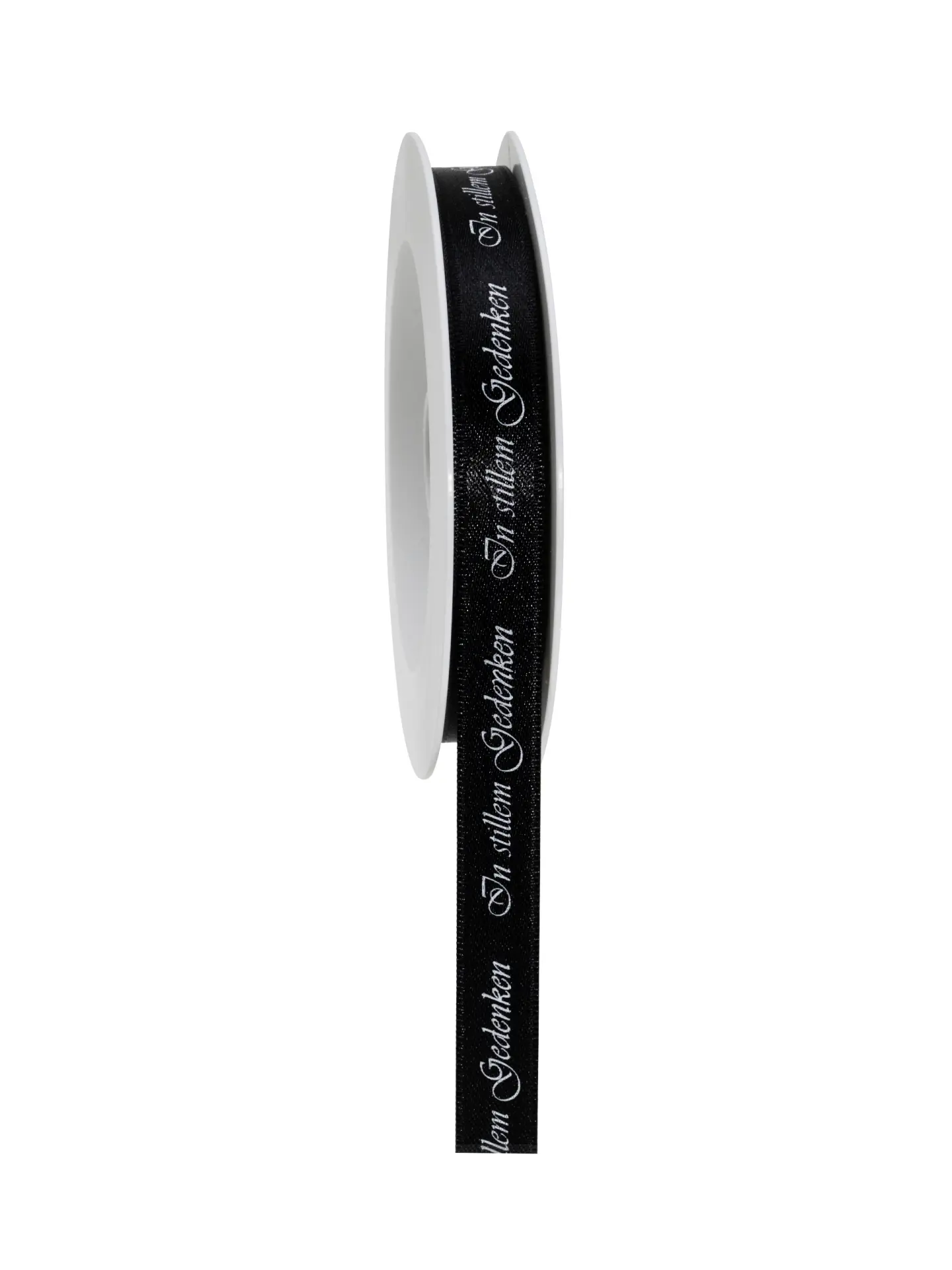 Geschenkband Stiller Abschied - schwarz-weiss - 15mm - 18m - 892701509018