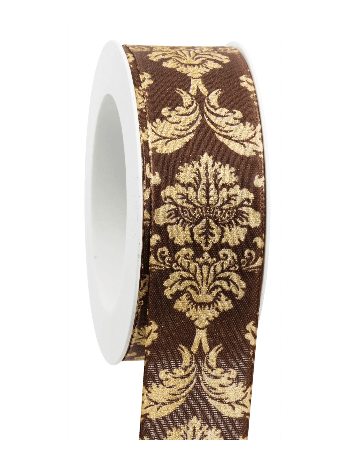 Geschenkband Weihnachten Ornament braun-gold 40mm - 854704070118 Geschenkband Weihnachten Ornament braun-gold 40mm - 854704070118