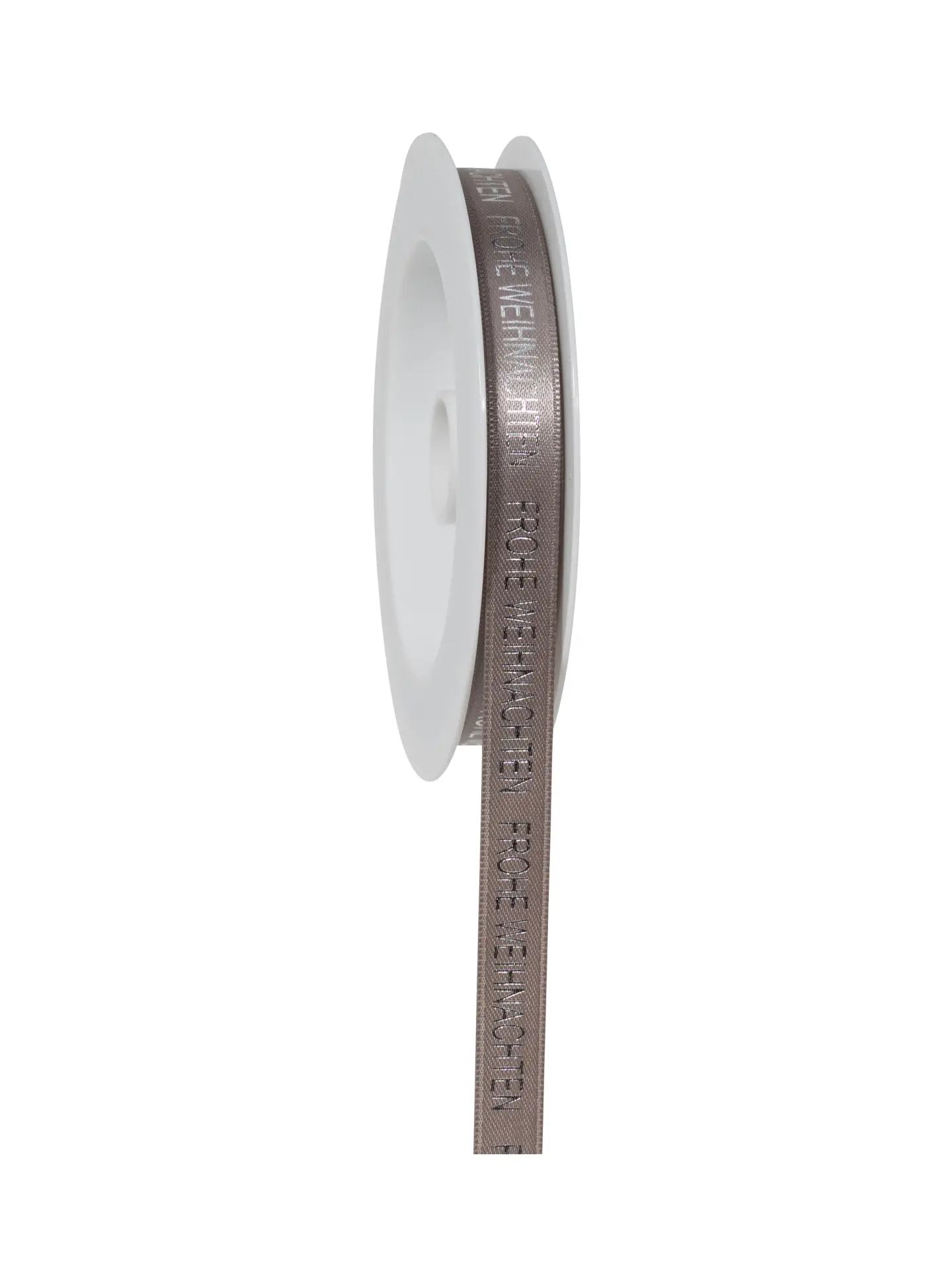 Geschenkband Weihnachtsgrüße - anthrazit-silber - 15mm - 18m - 883101508318