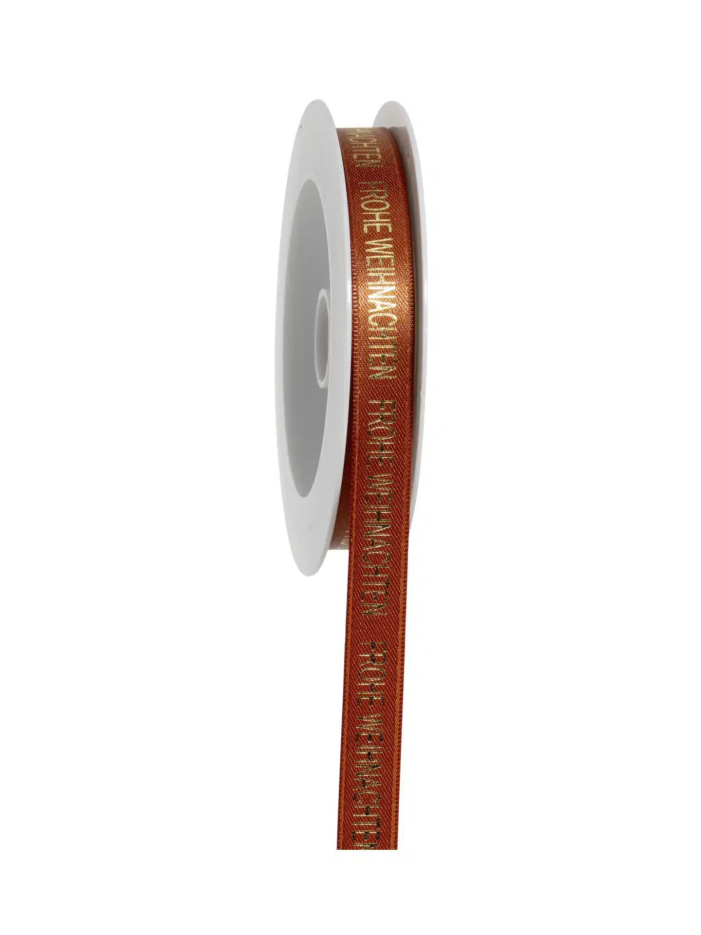Geschenkband Weihnachtsgrüße - erde-gold - 15mm - 18m - 883101574518