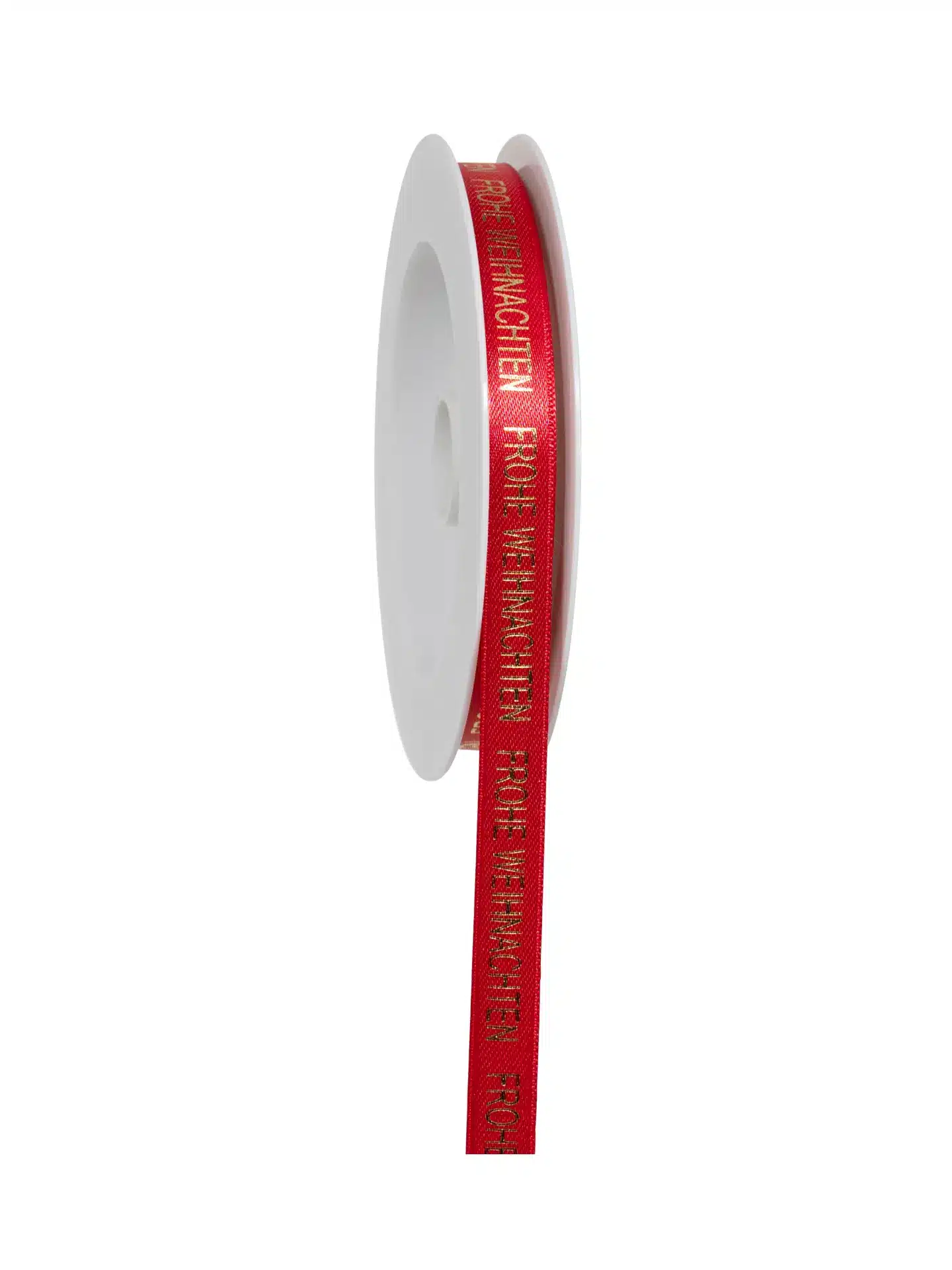 Geschenkband Weihnachtsgrüße - rot-gold - 15mm - 18m - 883101502018