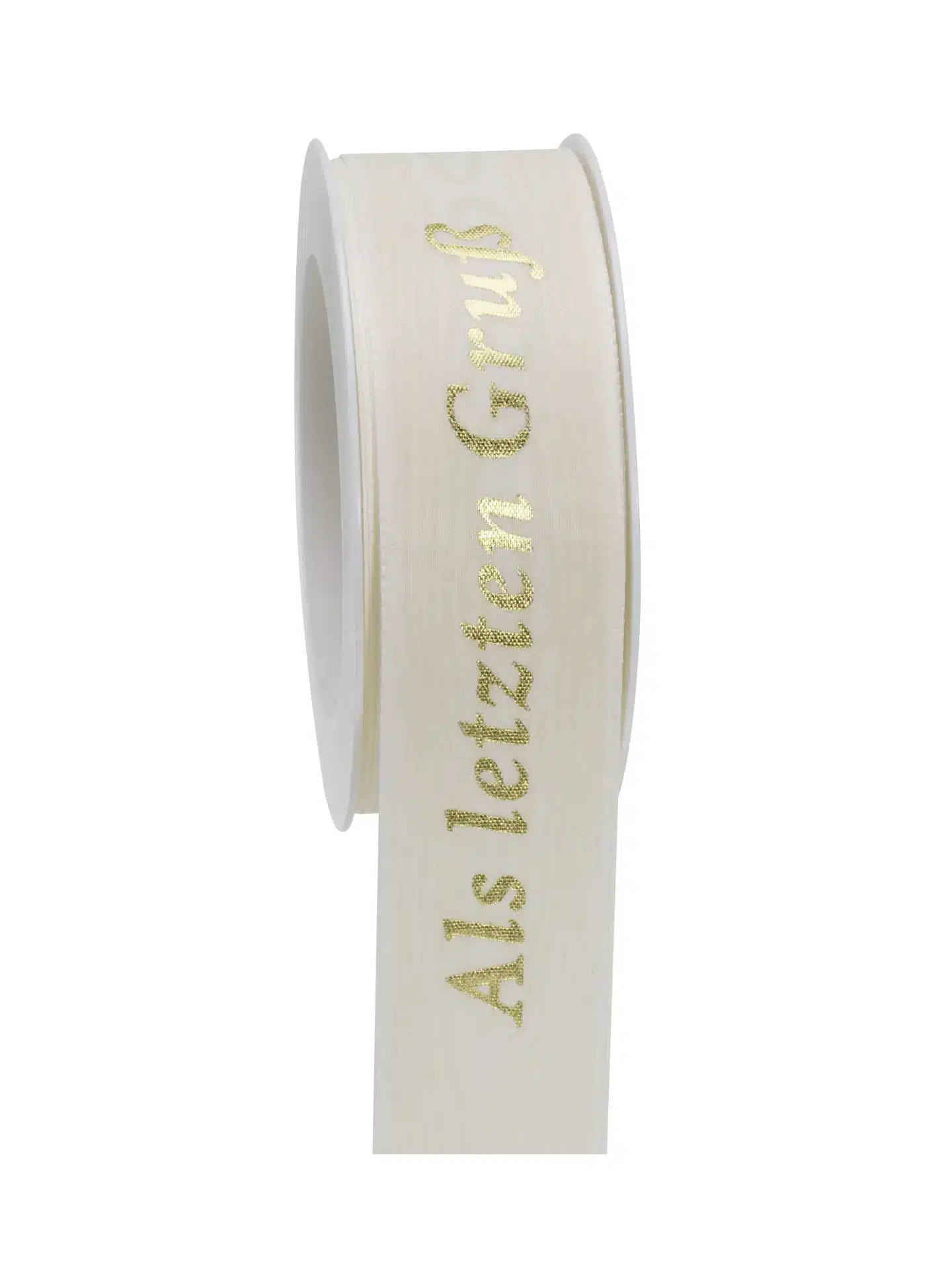 Geschenkband a.l.Gruß - creme-gold - 40mm - 20m - 887704002120