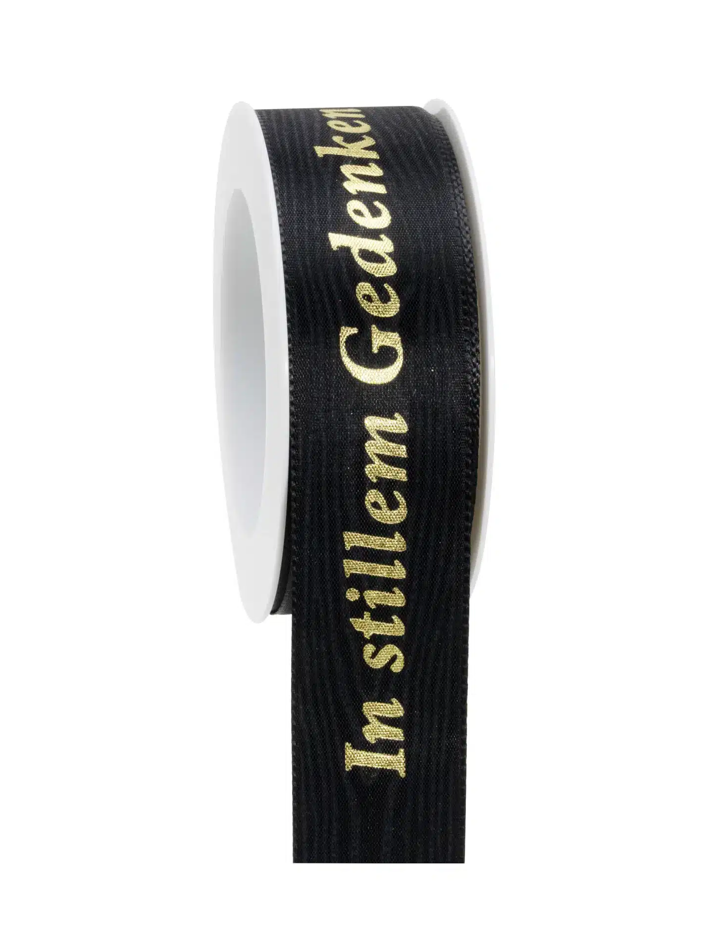 Geschenkband i.s.Gedenken - schwarz-gold - 40mm - 20m - 887604001520