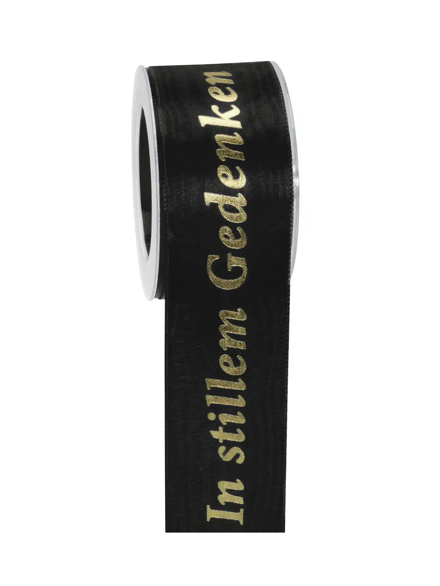 Geschenkband i.s.Gedenken - schwarz-gold - 60mm - 20m - 887606001520