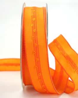 Schlichtes Geschenkband orange, 25 mm breit - dekoband-mit-drahtkante