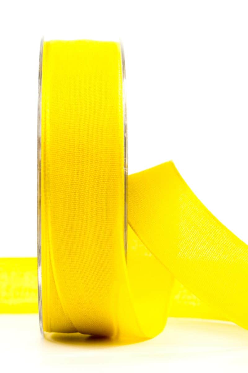 25m Satinband 25mm Geschenkband Schleifenband Dekoband gelb goldgelb gelb-orange
