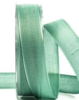 Geschenkband Leinen, eisgrün, 25 mm breit - geschenkband, geschenkband-einfarbig