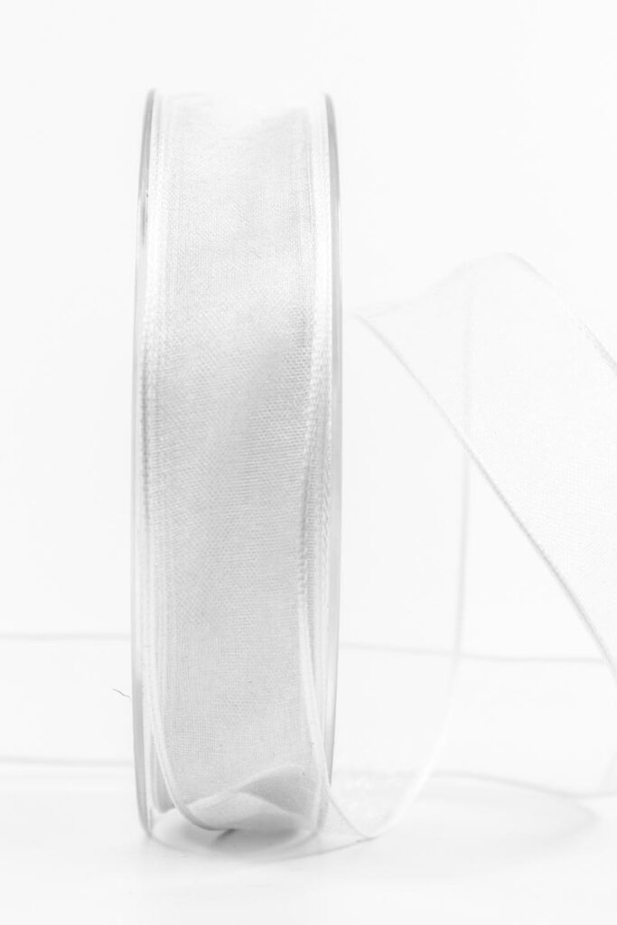 Produktbild von Organzaband Mit Draht, Mit Glitzer, 2 Rollen Zum Verpacken, Baumschmuck
