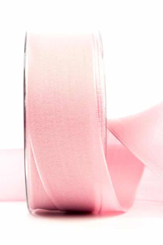 Geschenkband Leinen, rosa, 40 mm breit - geschenkband, geschenkband-einfarbig