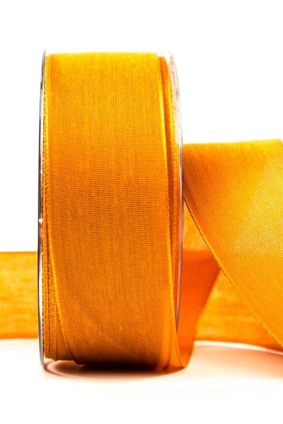 Geschenkband Leinen, orange, 40 mm breit - geschenkband, geschenkband-einfarbig