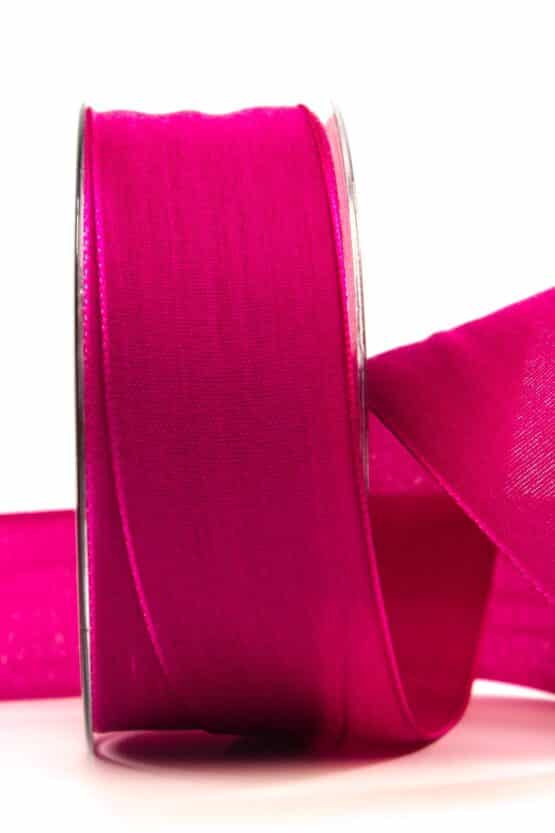 Geschenkband Leinen, pink, 40 mm breit - geschenkband-einfarbig, geschenkband
