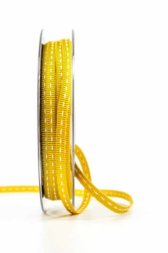 Stichband, gelb, 5 mm breit - geschenkband, geschenkband-gemustert