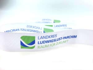 Geschenkband mit Logo für die kommunale Öffentlichkeitsarbeit - personaliserte-bander