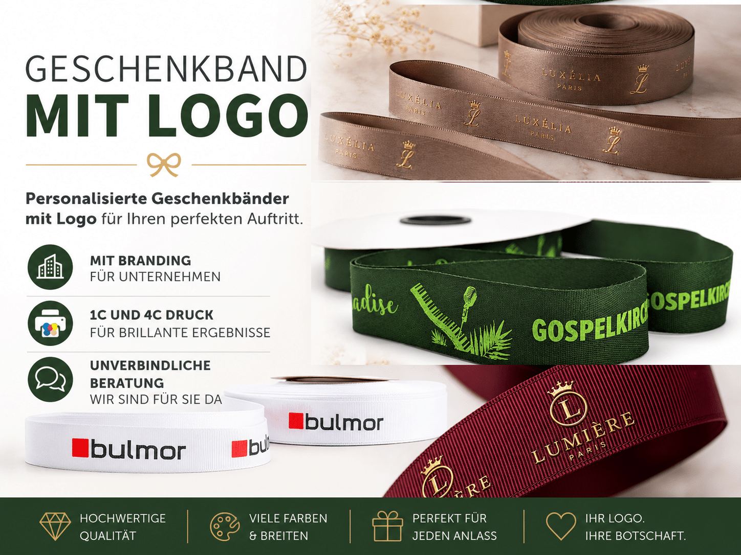 Geschenkband mit Logo bedrucken -