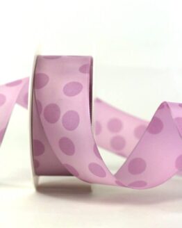 Geschenkband mit Punkten, flieder, 40 mm breit