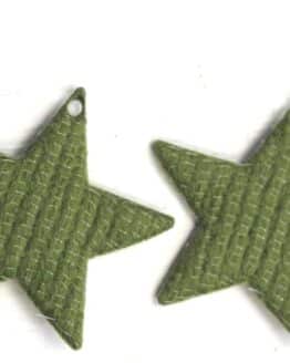 Geschenkanhänger Stern grün-creme, aus Stoff, 20 Stück Beutel - geschenkanhaenger, accessoires