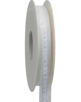 Dekoband mit ausgestanzten Herzen, weiß, 15 mm breit, 20 m Rolle