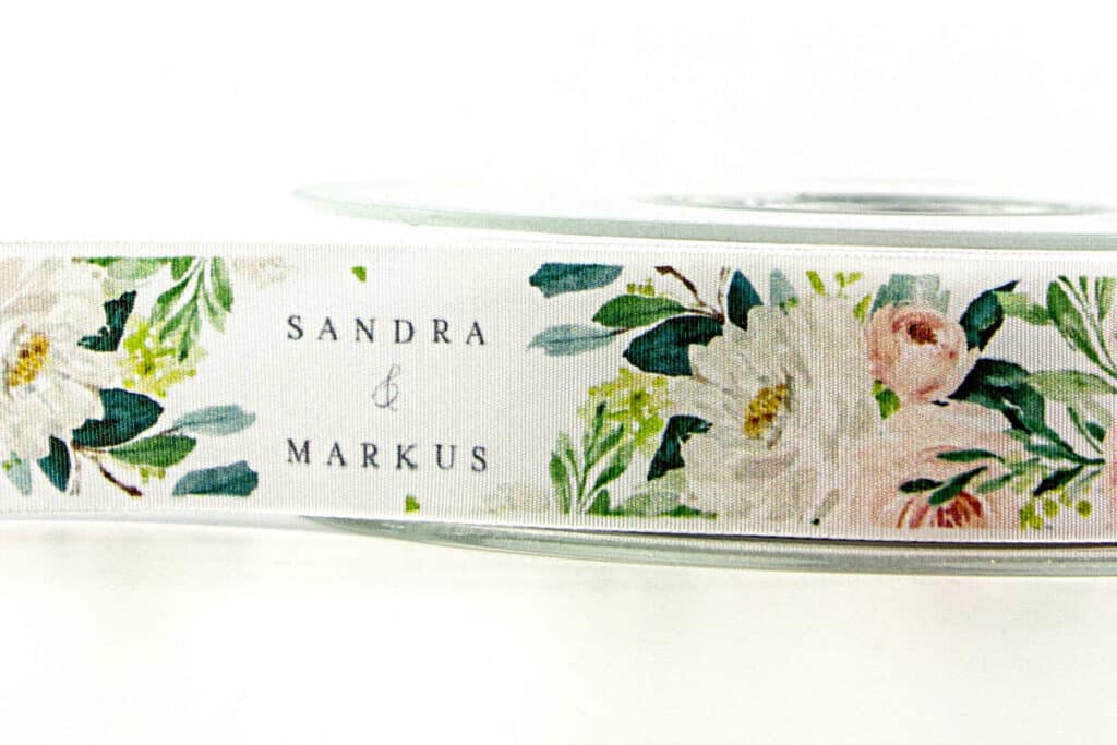 Personalisierte Hochzeitsbänder mit 4c-Druck - personaliserte-bander