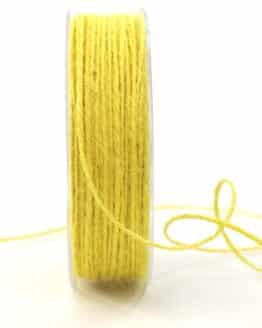 Jute-Kordel/Schnur, gelb, 1,5 mm breit, 50 m Rolle - kordeln