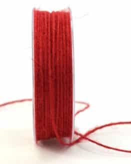 Jute-Kordel/Schnur, rot, 1,5 mm breit, 50 m Rolle - kordeln