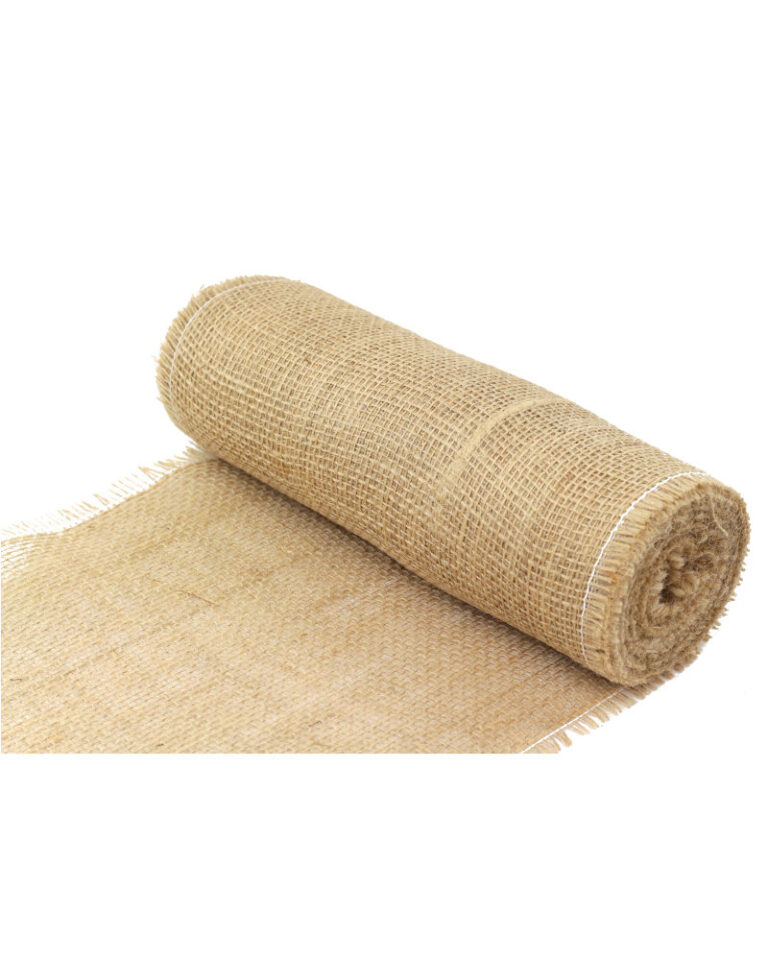 Mexikanischer Tischläufer Aus Jute – 35x215 Cm, Natur, Mit Spitze, Für Hochzeit & Party
